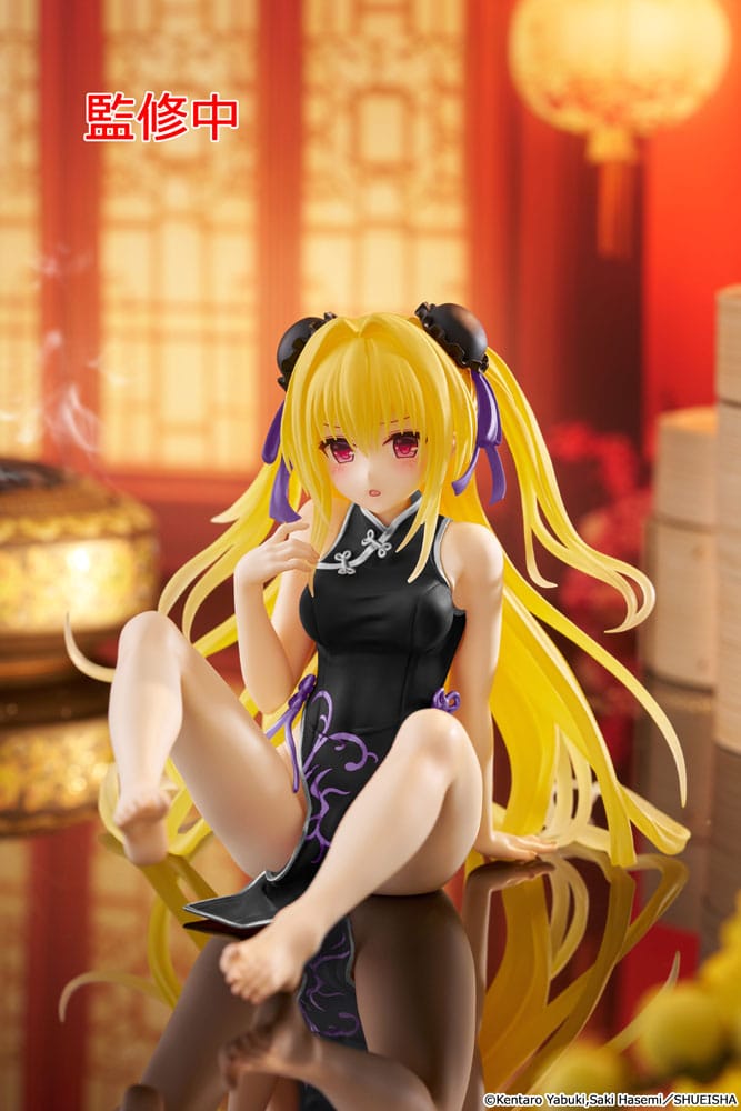 To Love-Ru Darkness statuette PVC Desktop Cute Figure Golden Darkness (China Dress Ver.) Renewal 13 cm