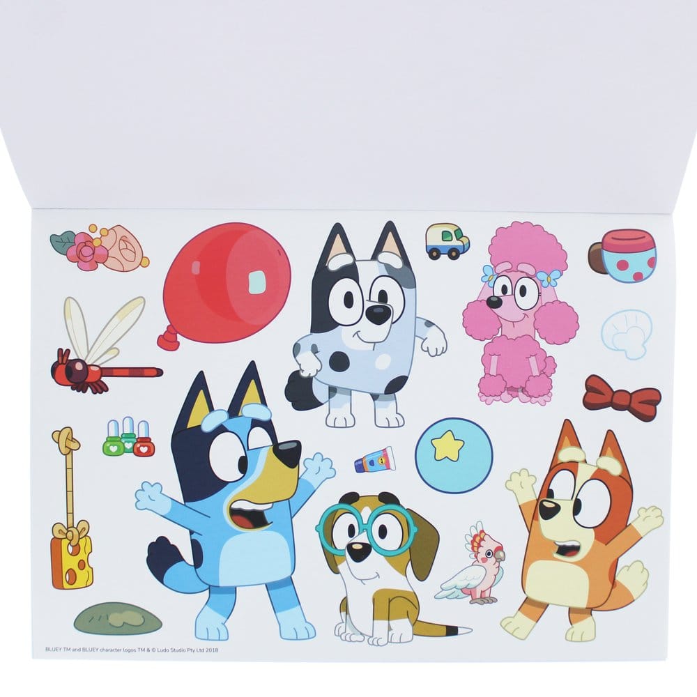Bluey Livre de coloriage A4 & Set d'autocollants