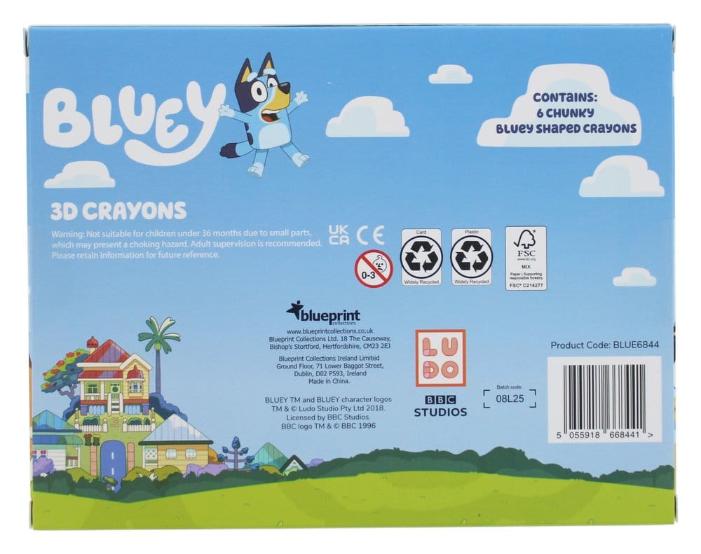 Bluey Crayons de cire Pack de 6