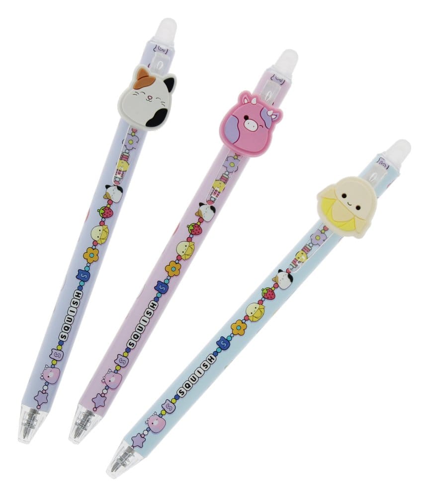 Squishmallows Stylo Gel Effaçable Pack de 3