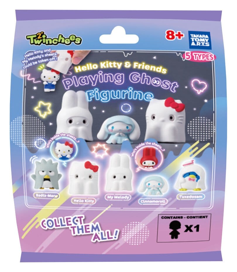 Sanrio Blind Pack assortiment figurines Twinchees Hello Kitty & Friends Playing Ghost 5 cm (24)