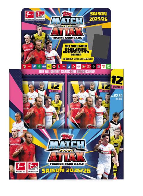 Championnat d'Allemagne de football Match Attax cartes à collectionner 2025/26 présentoir boosters (36)