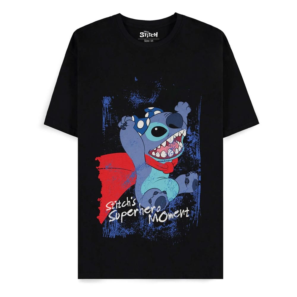 Lilo & Stitch T-Shirt Superhero Black (S)
