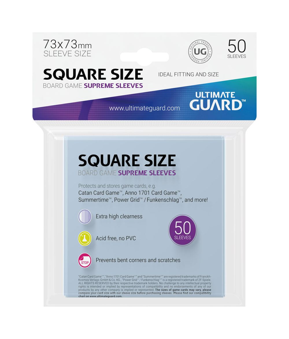 Ultimate Guard 50 pochettes Supreme Sleeves jeux de plateau au format carré
