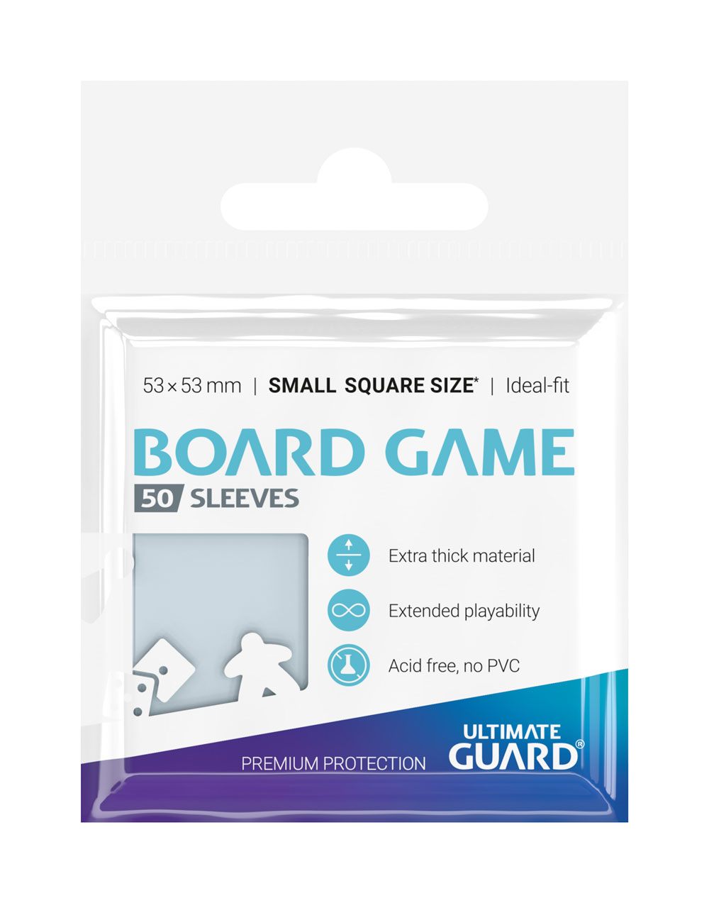 Ultimate Guard 50 pochettes Premium Sleeves jeux de plateau au format petit carré