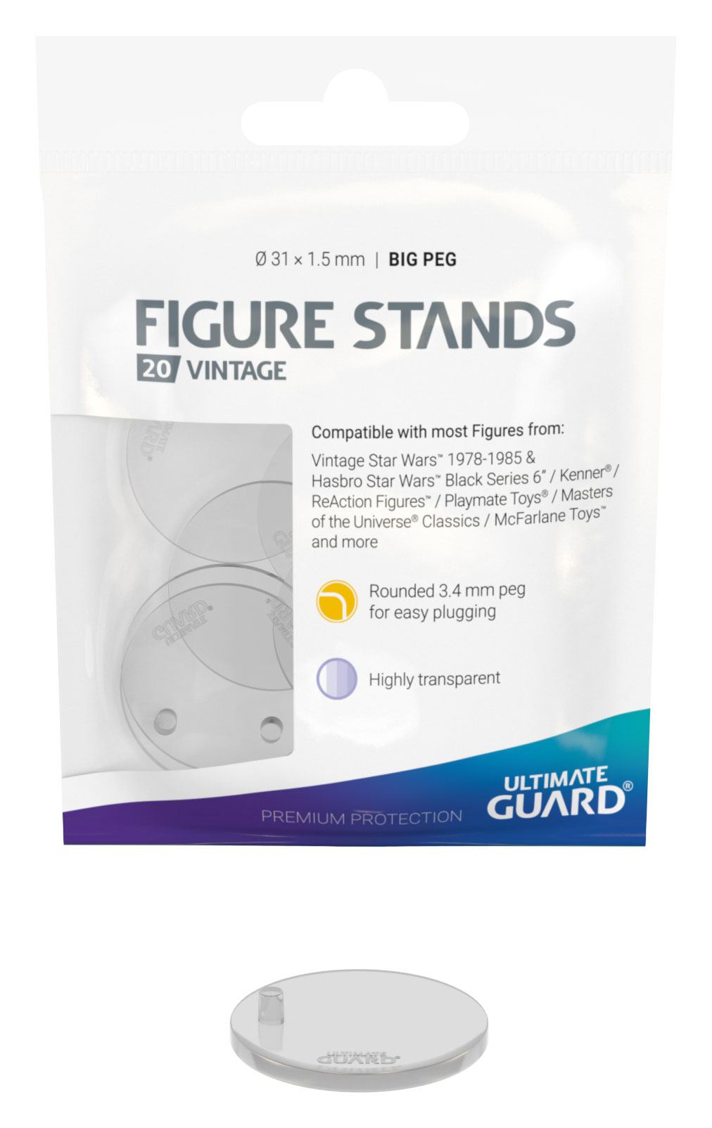 Ultimate Guard Figure Stands Big Peg Vintage (20 pièces)