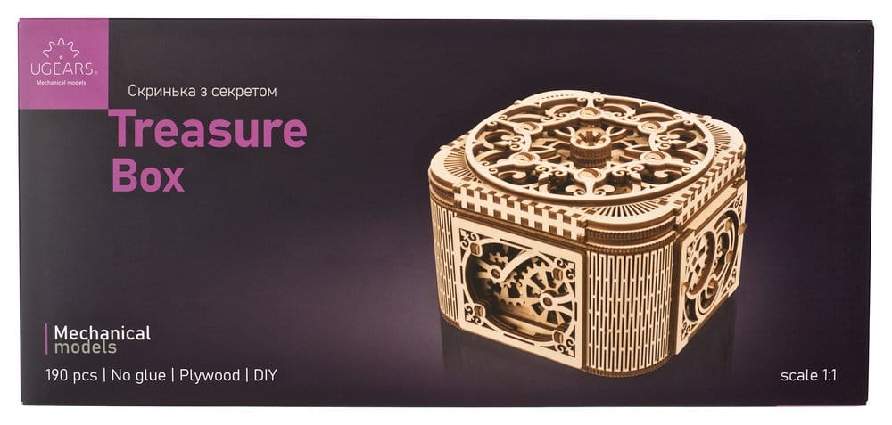 Ugears puzzle en bois 3D Boîte à trésor