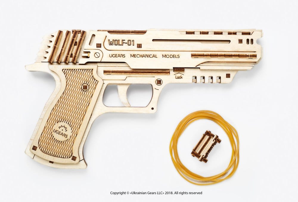 Ugears puzzle en bois 3D Wolf-01 Pistolet
