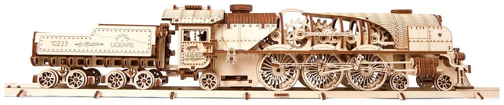 Ugears maquette en bois Train à vapeur V-Express avec tender