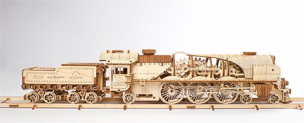 Ugears puzzle en bois 3D Train à vapeur V-Express avec tender