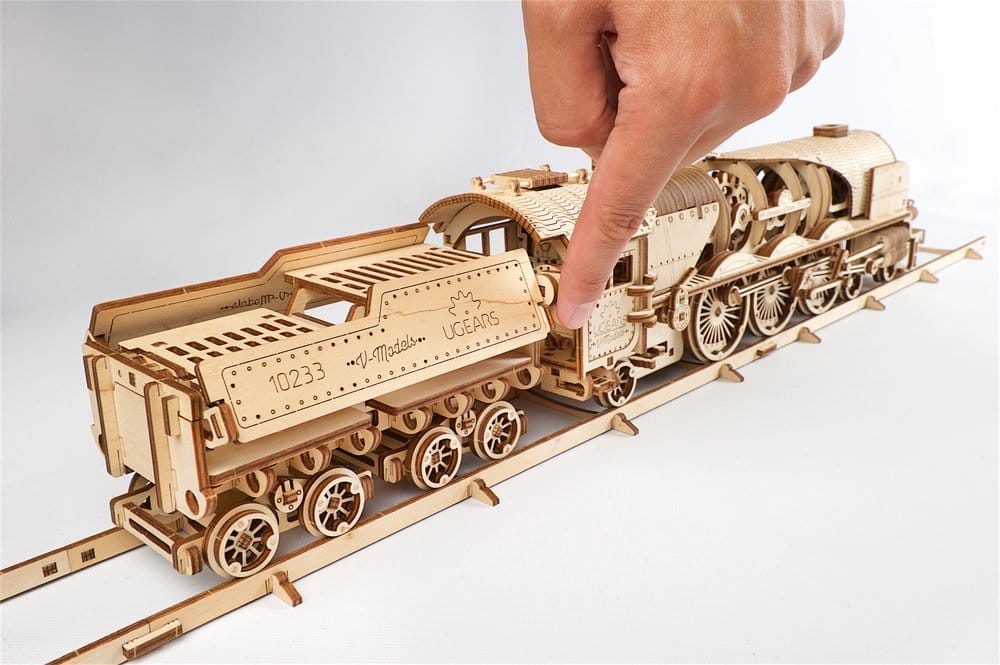 Ugears maquette en bois Train à vapeur V-Express avec tender