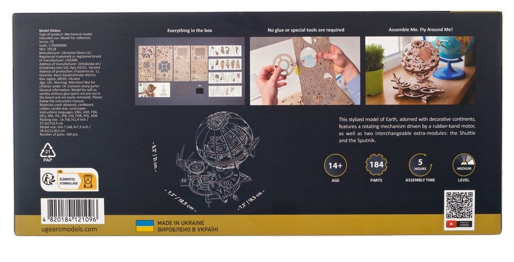 Ugears maquette en bois Globus