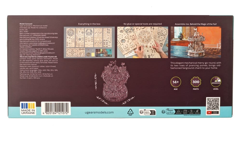 Ugears puzzle en bois 3D Carrousel