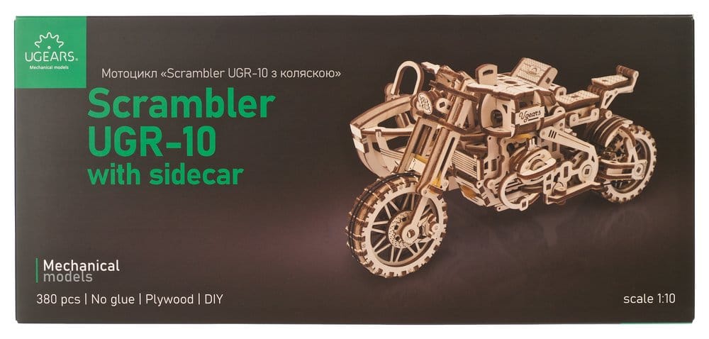 Ugears puzzle en bois 3D Scrambler UGR-10 avec side-car