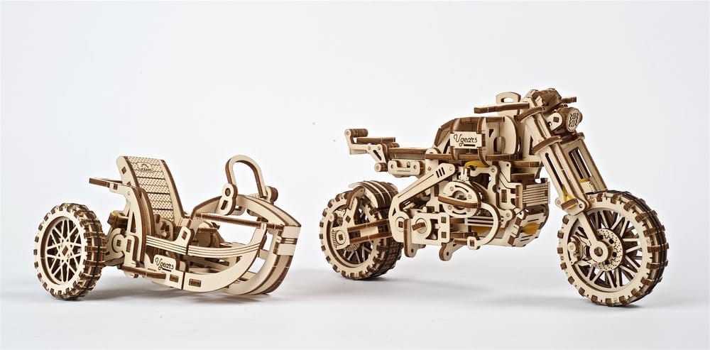 Ugears maquette en bois Scrambler UGR-10 avec side-car