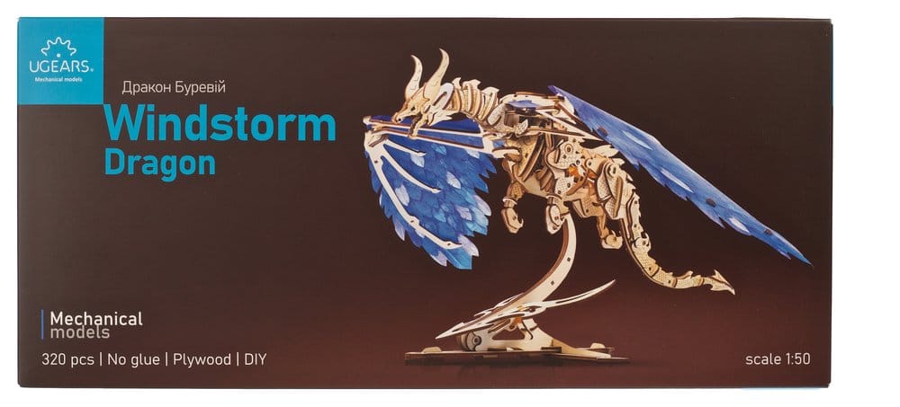 Ugears puzzle en bois 3D Dragon tempête