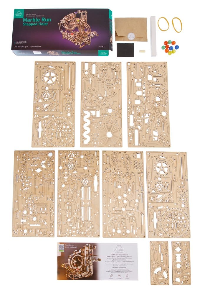 Ugears puzzle en bois 3D Piste de billes à étages