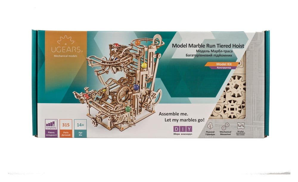 Ugears puzzle en bois 3D Parcours à Billes avec gradins