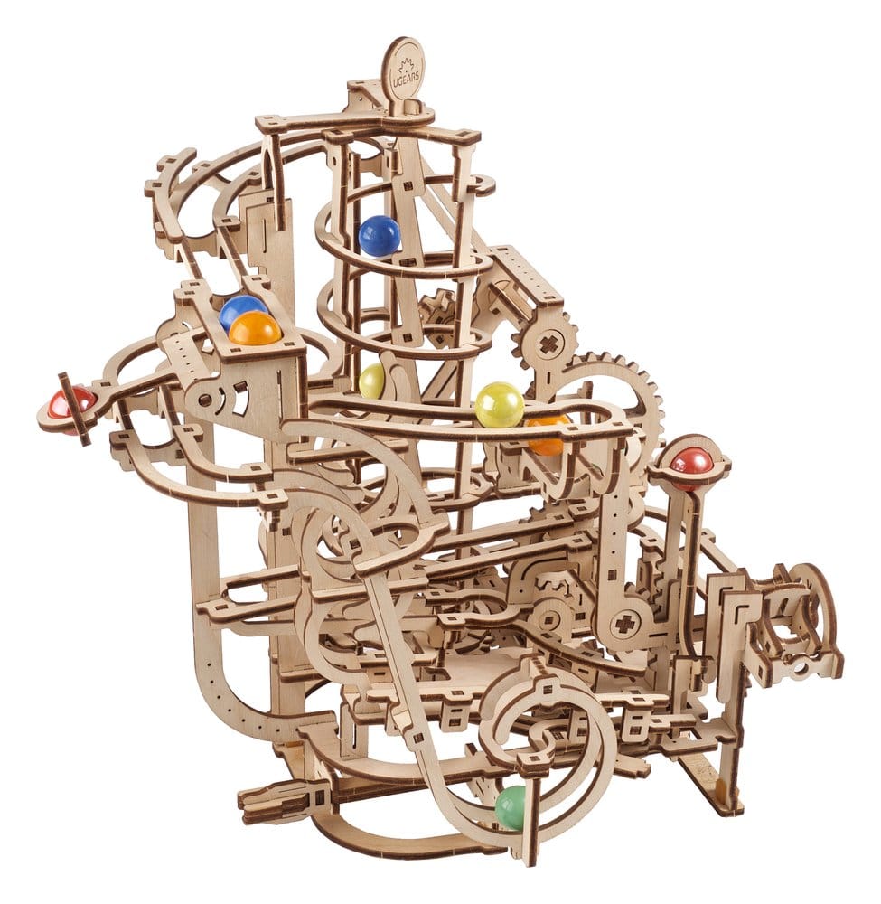 Ugears puzzle en bois 3D Palan à spirale pour piste de billes