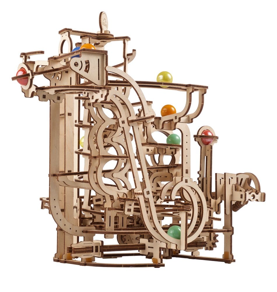 Ugears puzzle en bois 3D Palan à spirale pour piste de billes