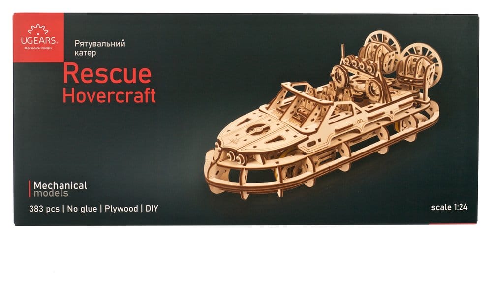 Ugears puzzle en bois 3D Aéroglisseur de Sauvetage