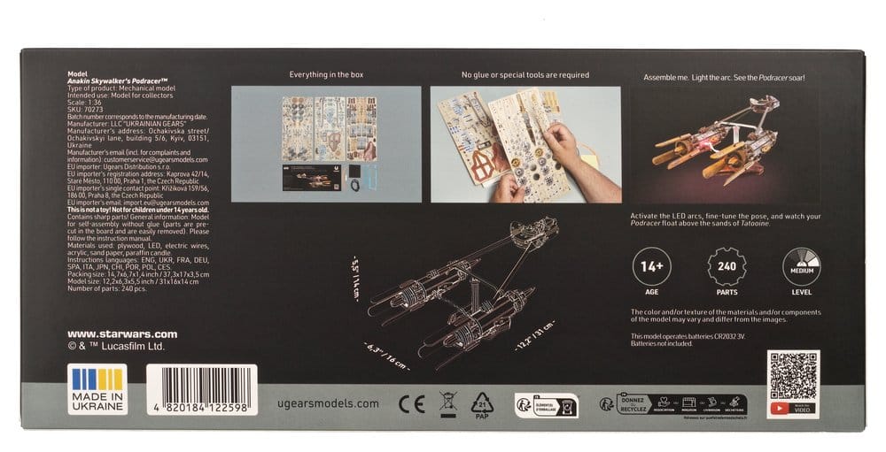 Star Wars puzzle en bois 3D Anakin Skywalker's Podracer