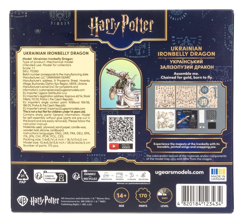 Harry Potter puzzle en bois 3D Dragon ukrainien à panse de fer