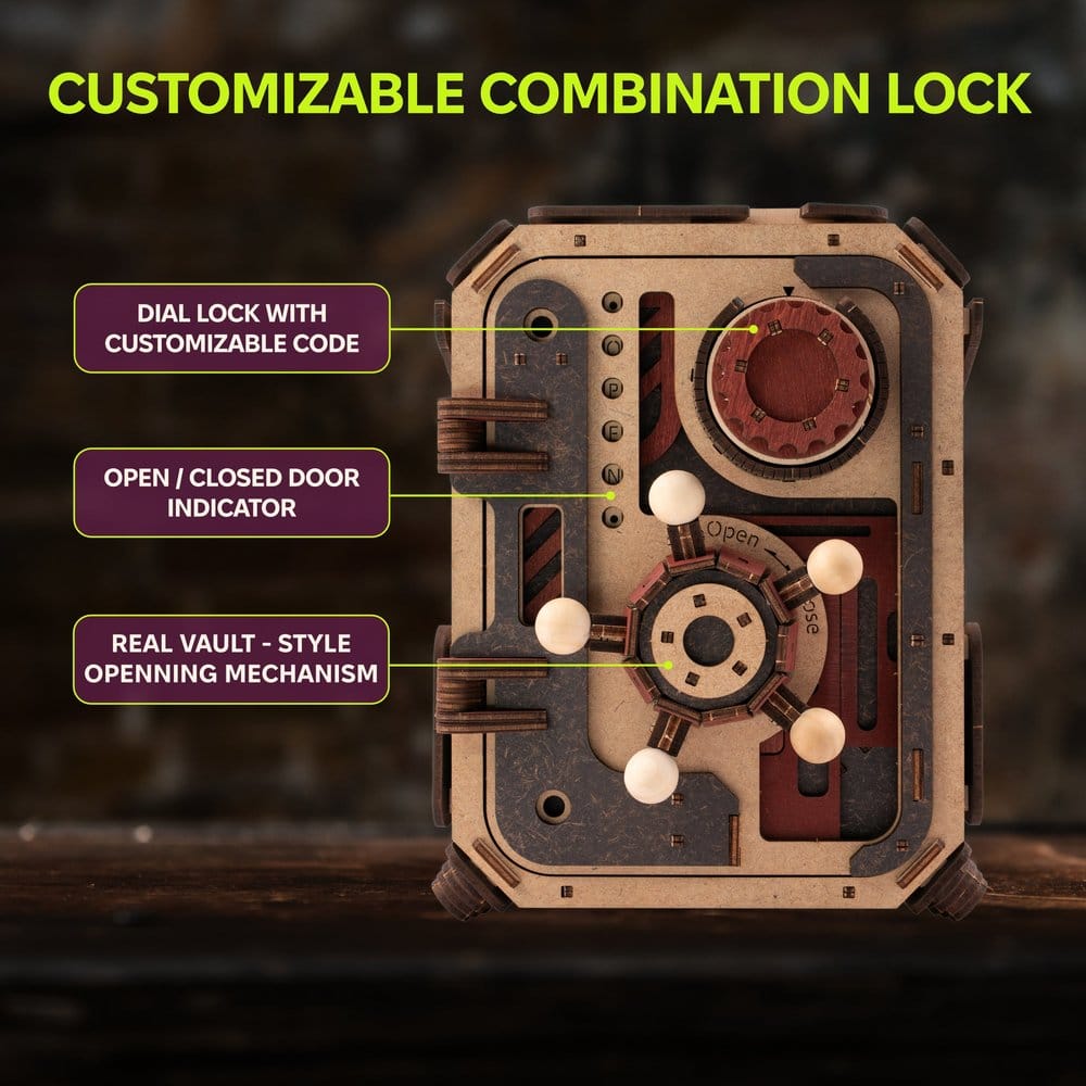 Ugears maquette en bois 3D Safe Too 17 cm