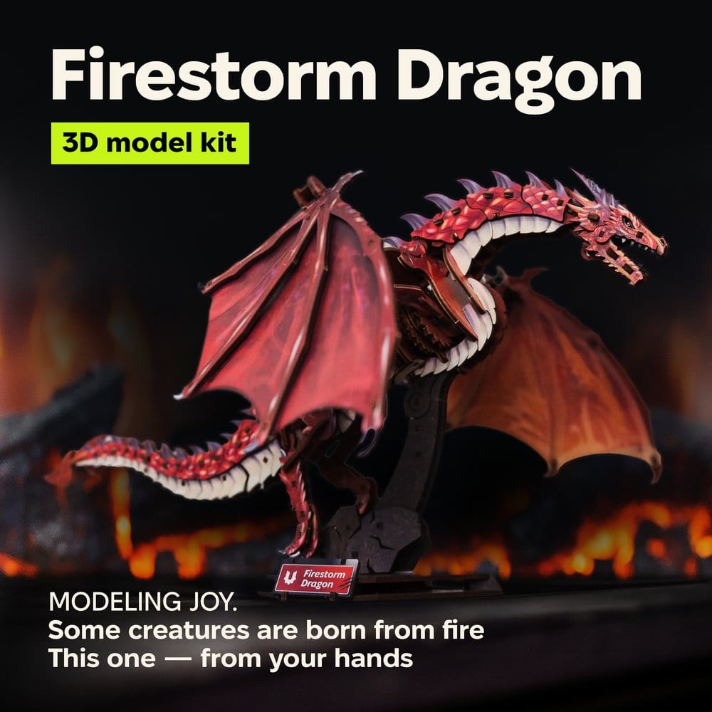Ugears maquette en bois 3D Firestorm Dragon 43 cm