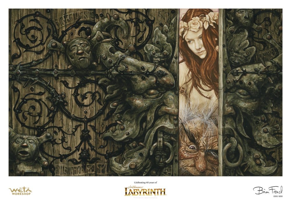 Labyrinthe Reproduction d'art Sarah and Hoggle Navigate the Labyrinth Édition Limitée 30 cm