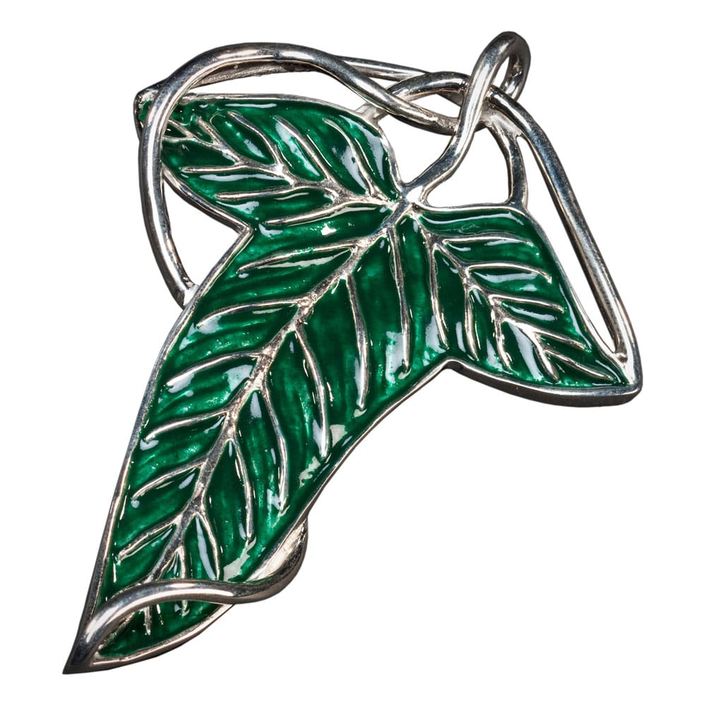 Le Seigneur des Anneaux réplique 1/1 broche & collier argent feuille de la Lórien
