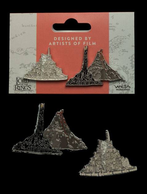 Le Seigneur des Anneaux pack 2 pin's Minas Tirith & Mt. Doom
