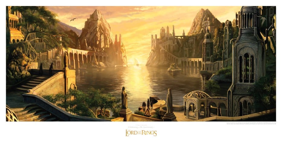 Le Seigneur des Anneaux impression Art Print The Grey Havens 59 x 30 cm