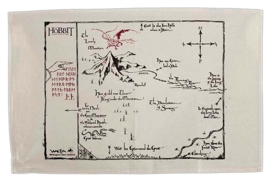 Le Hobbit torchons Thorins Map 72 cm