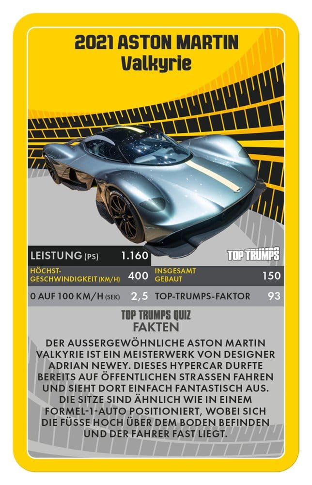 Super Cars jeu de cartes Top Trumps *ALLEMAND*