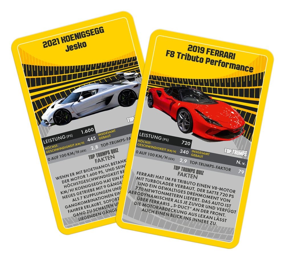 Super Cars jeu de cartes Top Trumps *ALLEMAND*