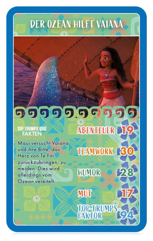 Vaiana, la Légende du bout du monde jeu de cartes Top Trumps *ALLEMAND*