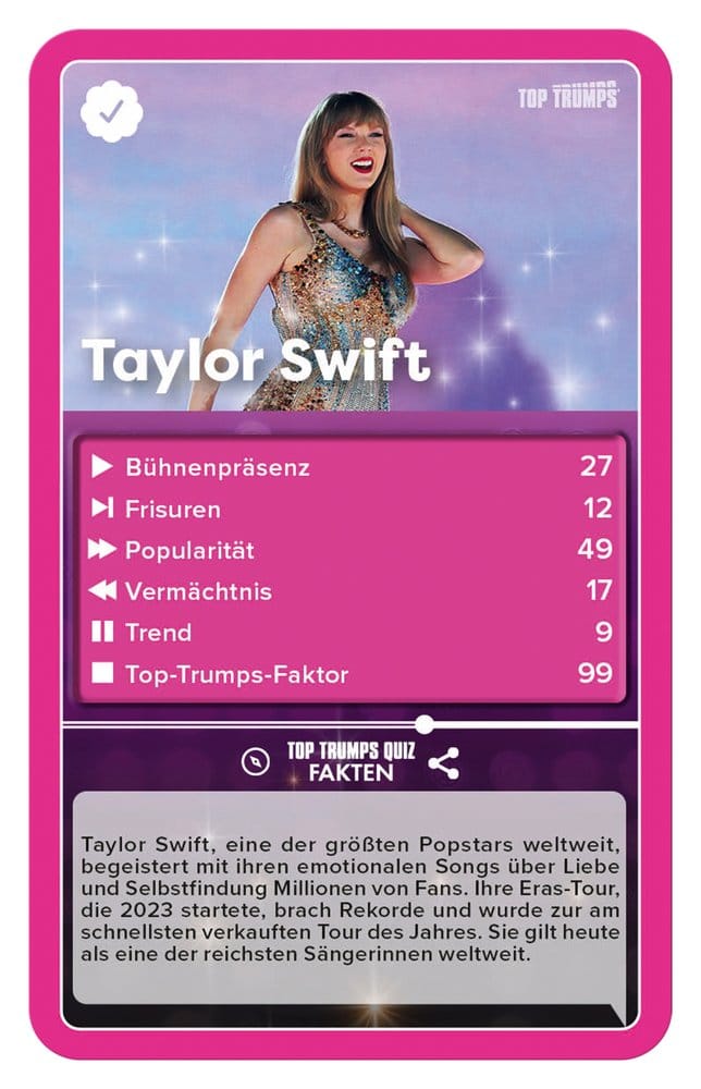 Popstars jeu de cartes Top Trumps *ALLEMAND*