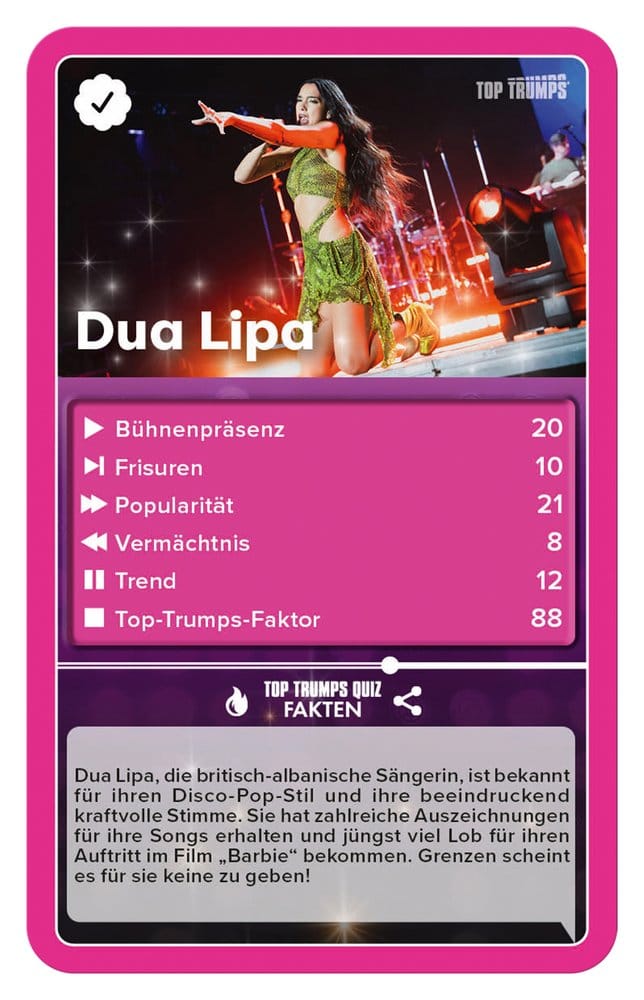 Popstars jeu de cartes Top Trumps *ALLEMAND*