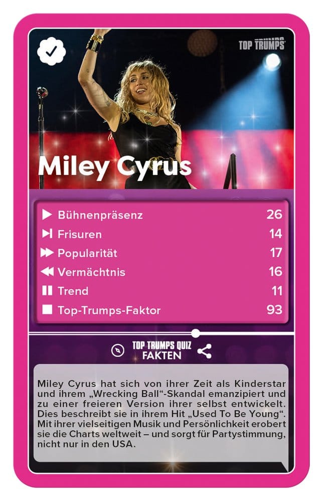 Popstars jeu de cartes Top Trumps *ALLEMAND*