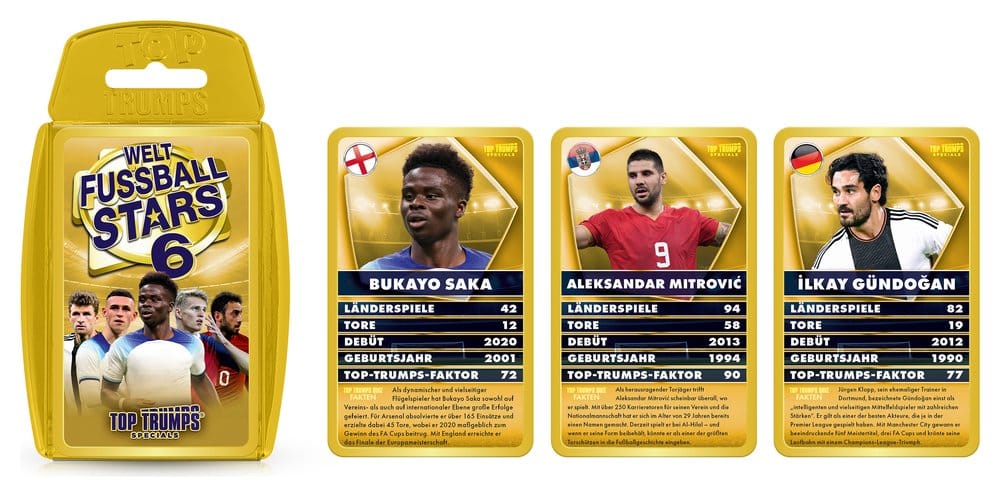 World Football Stars 6 jeu de cartes Top Trumps *ALLEMAND*