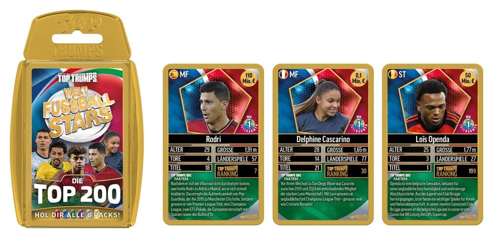 World Football Stars jeu de cartes 200 Pack 6 *ALLEMAND*