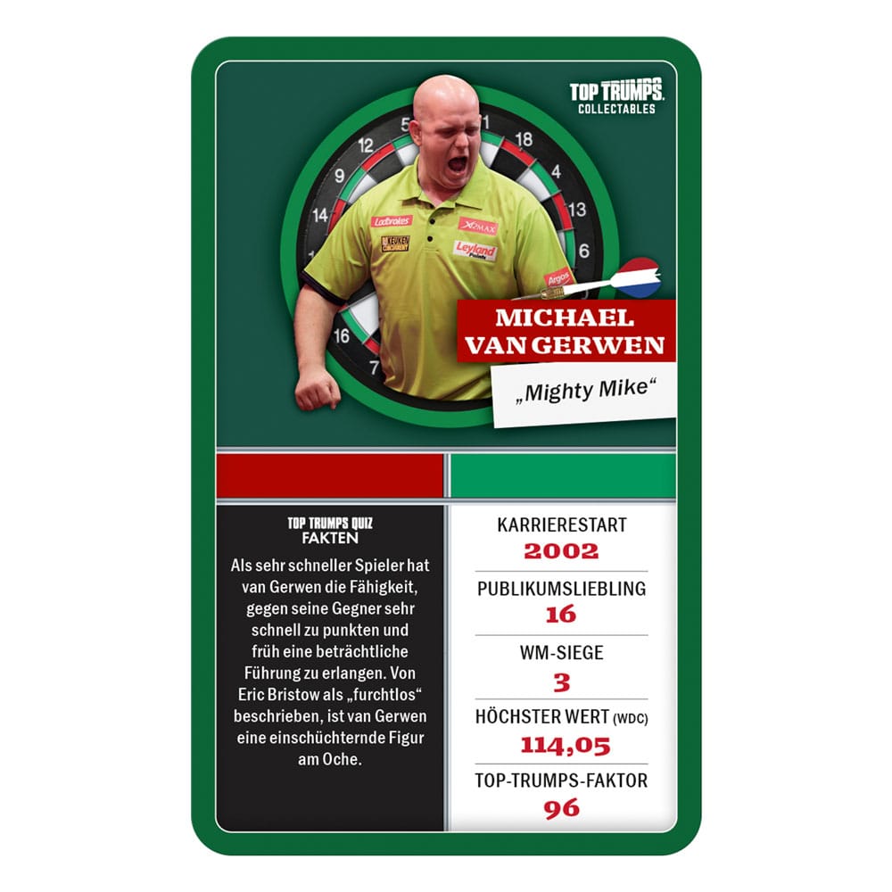 Darts jeu de cartes Top Trumps Collectables Legenden *ALLEMAND*