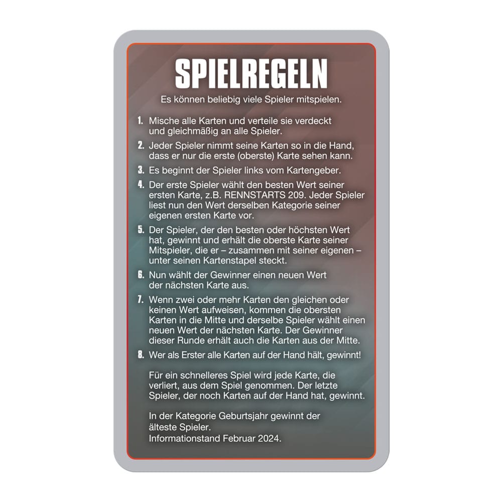Grand Prix Helden jeu de cartes Top Trumps Collectables *ALLEMAND*