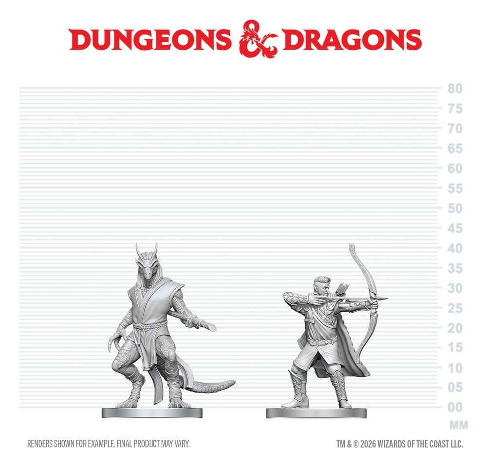 D&D Nolzur's Marvelous Miniatures figurines mini Rôdeur Elfe & Moine Drakéide 13 cm