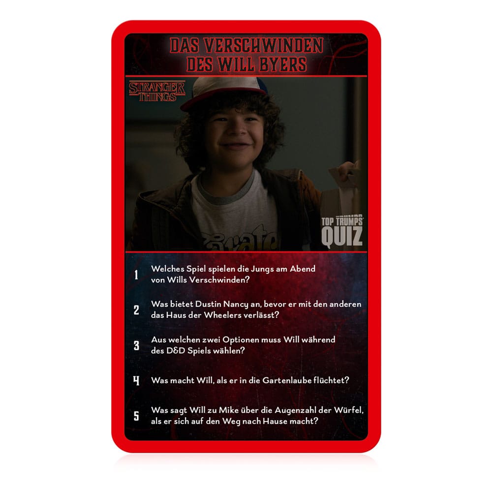 Stranger Things jeu de cartes Top Trumps Quiz *ALLEMAND*