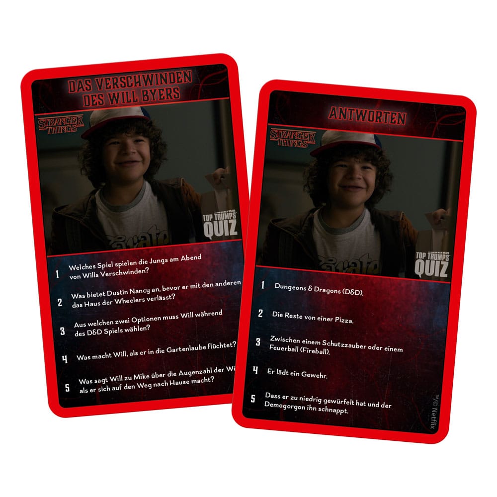 Stranger Things jeu de cartes Top Trumps Quiz *ALLEMAND*