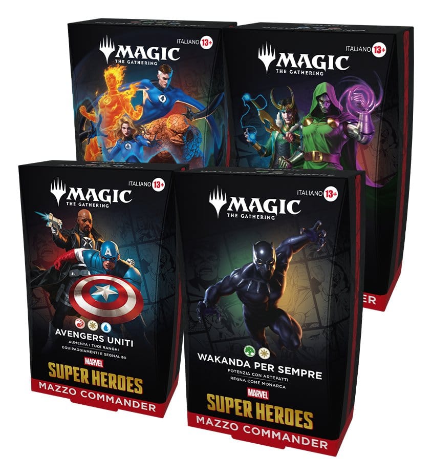 Magic the Gathering Marvel Super Heroes Commander Decks Carton (4) *ITALIEN*