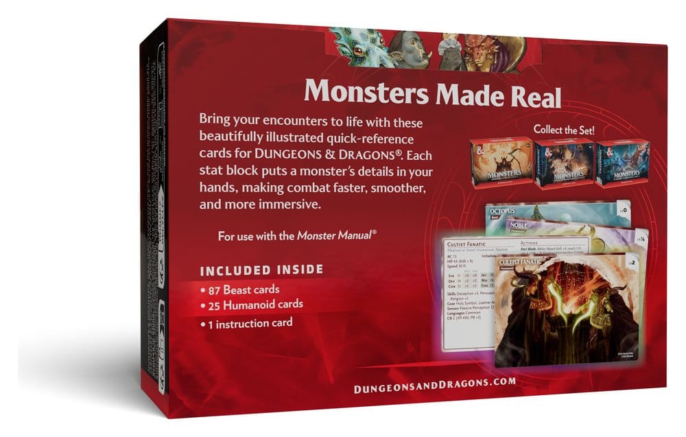 Dungeons & Dragons RPG Fiches de Référence: Monstres (animaux et PNJ) *ANGLAIS*