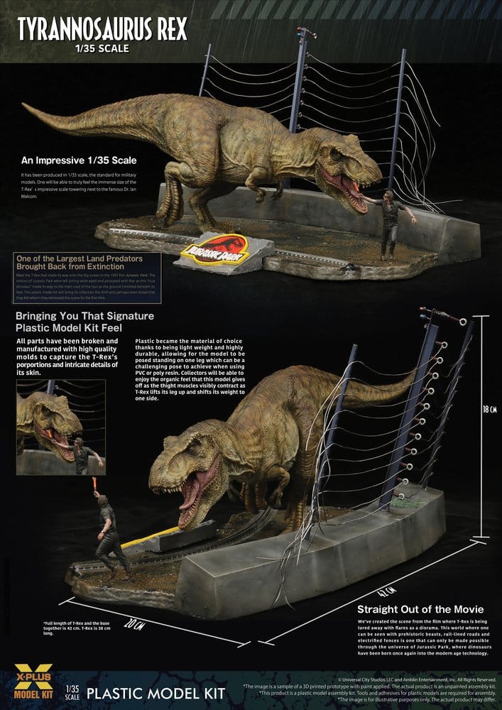 Jurassic Park figurine Plastic Model Kit 1/35 Tyrannosaurus Rex 42 cm